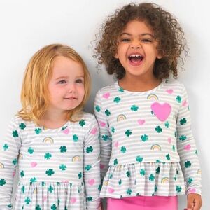 Little sleepies “Lucky in love” long sleeve twirl bamboo dress size 18-24 months